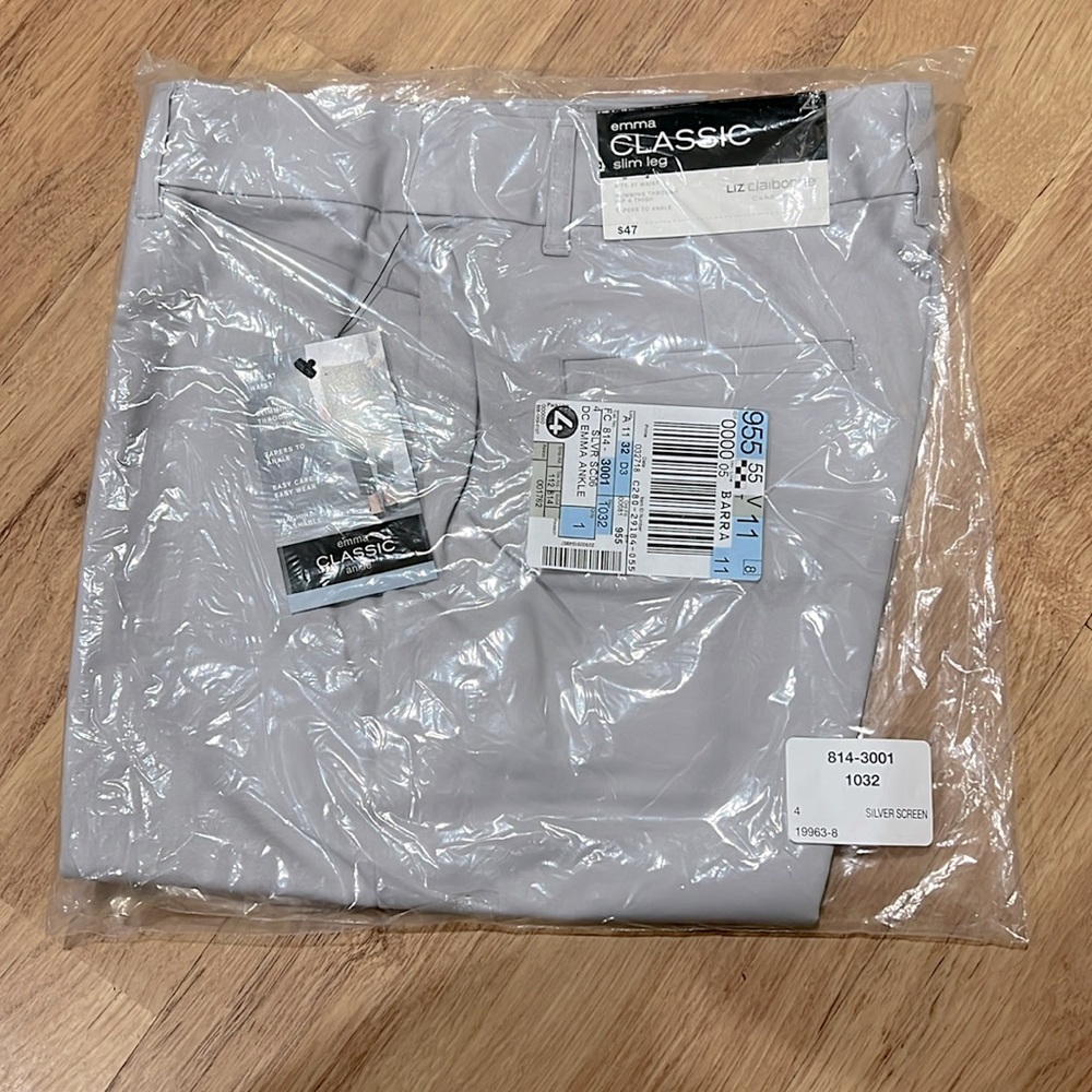 Liz Claiborne Gray Straight Leg Pants